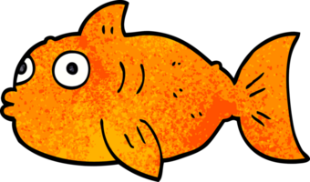 cartone animato scarabocchio sorpreso pesce png