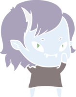 flat color style cartoon friendly vampire girl png