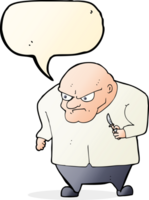 cartoon evil man with speech bubble png