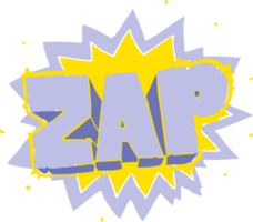 flat color illustration of zap explosion sign png