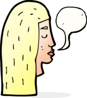 cartoon female face profile with speech bubble png