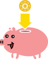 plano color retro dibujos animados de un cerdito banco png