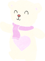 cartoon white teddy bear with love heart png