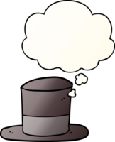 cartoon top hat with thought bubble in smooth gradient style png