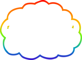 rainbow gradient line drawing of a cartoon cloud png