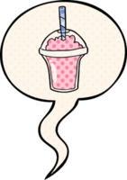 dessin animé smoothie avec discours bulle dans bande dessinée livre style png