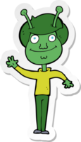 autocollant d'un extraterrestre de dessin animé png