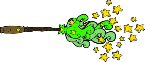 cartoon magic wand casting spell png