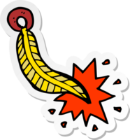 sticker of a cartoon feather png