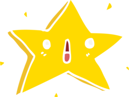 cute flat color style cartoon star png