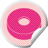 Donut graphique png circulaire peeling autocollant