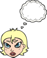 drawn thought bubble cartoon angry female face png