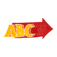 retro desenho animado abc símbolo png