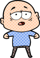 cartoon tired bald man png