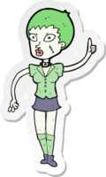 sticker of a cartoon halloween girl png