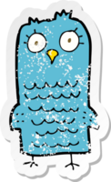 retro distressed sticker of a cartoon bird png