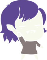 chica vampiro no muerta de dibujos animados de estilo de color plano png