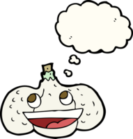 cartoon garlic with thought bubble png