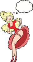 cartoon flamenco dancer with thought bubble png
