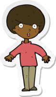 sticker of a cartoon surprised man png