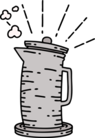 illustration of a traditional tattoo style coffee jug png