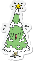 sticker of a cartoon christmas tree png