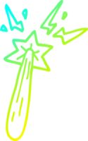 cold gradient line drawing of a cartoon magic wand png