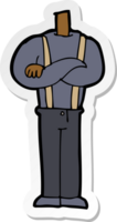 sticker of a cartoon body with folded arms png