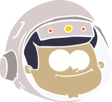 flat color style cartoon astronaut face png