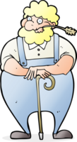 cartoon farmer leaning on walking stick png