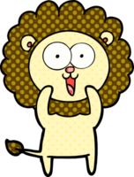 heureux, dessin animé, lion png