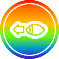 staring eye circular icon with rainbow gradient finish png