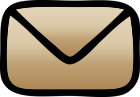 gradient shaded cartoon of a paper envelope png