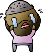 cartoon bearded man crying png