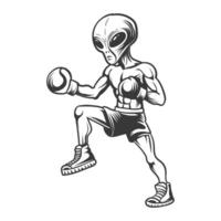 Boxer combatiente extraterrestre con batalla modo diseño vector