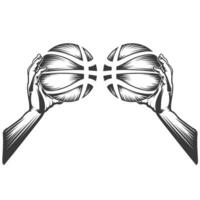 mano participación baloncesto diseño vector
