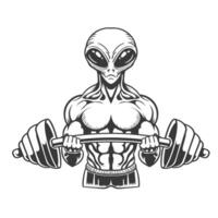 Alien fitness body gym design. vector