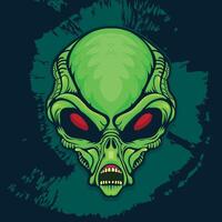 Alien skull head illustration vector