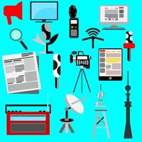 media and communication icons for web vector