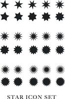 Retro star collection, stroke fill icons with Abstract modern Y2k Collection of star shapes vector