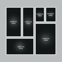 WebBlank photo frame collage template to organize album or gallery collection. vector