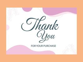 Thank you card template, Modern abstract background. vector