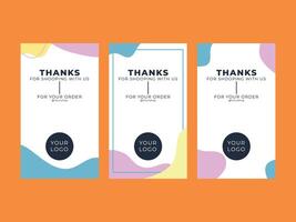 Thank you card template, Modern abstract background. vector