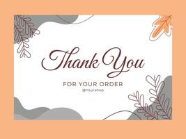 Thank you card template, Modern abstract background. vector