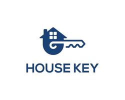 Home and Key Icon Logo Design Concept Minimalist Style Template. vector