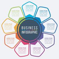 Infographic design 9 Steps, objects, elements or options business information design template vector