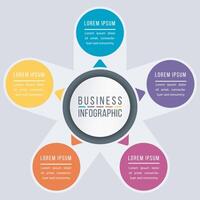 5 Steps Infographic business information 5 objects, steps, elements or options infographics design template vector