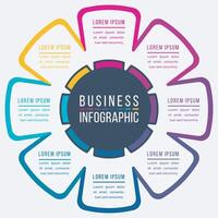 negocio infografía diseño 8 pasos, objetos, elementos o opciones negocio información modelo vector