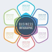 Infographic design 6 Steps, objects, elements or options business information design template vector