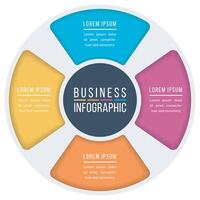 infografía circulo diseño 4 4 pasos, objetos, elementos o opciones negocio información vector